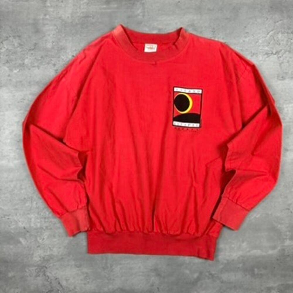Vintage Island Eclipse Hawaii 1991 Red Crazy Shirt